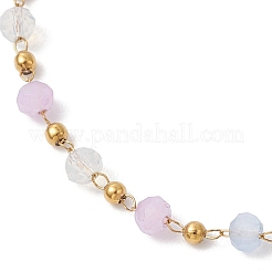 Glass Beaded Link Chain Bracelets for Women&nbsp;BJEW-JB12978