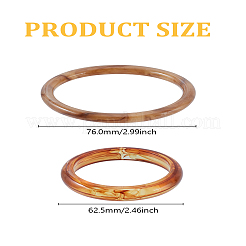 2Pcs 2 Styles Resin Bangles for Women&nbsp;BJEW-LP0004-48B