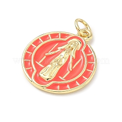 Brass Enamel Pendants&nbsp;KK-H255-05G-03