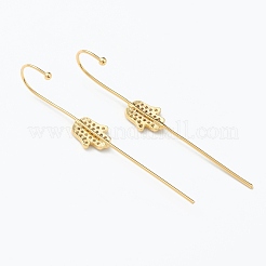 Brass Micro Pave Clear Cubic Zirconia Ear Wrap Crawler Hook Earrings&nbsp;EJEW-J101-15G