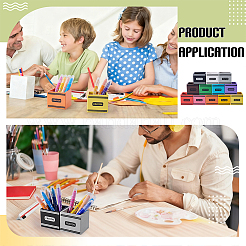 12Pcs Wood Crayon Storage Box&nbsp;OFST-WH0004-063