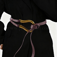 Imitation Leather Tie Knot Chain Belts with Golden Tone Alloy Clasps&nbsp;AJEW-CL0003-05B