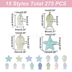 275Pcs 15 Styles Transparent & Frosted Glass Beads&nbsp;GLAA-AR0001-47