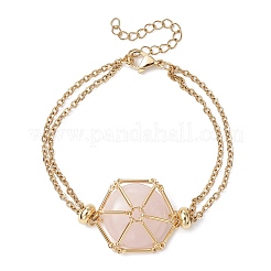 Brass Braided Macrame Pouch Empty Stone Holder Bracelet Making&nbsp;BJEW-JB09833-01