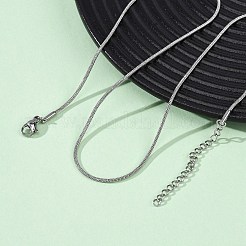 304 Stainless Steel Round Snake Chain Necklaces&nbsp;NJEW-T016-19P
