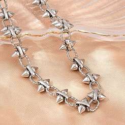 304 Stainless Steel Spiked Cone Link Chain Necklaces for Women&nbsp;SA-H001-22P