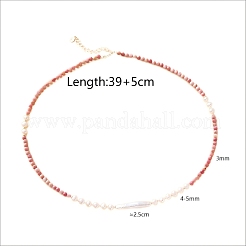 Natural Baroque Pearl Faceted Red Vein Stone Necklace S925 Silver Tail Chain.&nbsp;IT7630