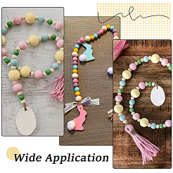 600Pcs 5 Colors Dyed Natural Wood Beads&nbsp;WOOD-SC0002-42