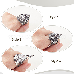 3Pcs 3 Styles Stainless Steel Finger Rings&nbsp;RJEW-GA0001-03
