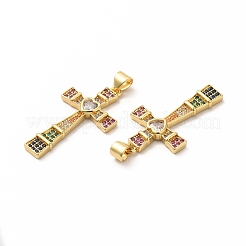 Rack Plating Brass Micro Pave Cubic Zirconia Pendants&nbsp;KK-K165-22