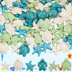 120Pcs 6 Styles Dyed Synthetic Turquoise Beads&nbsp;G-SC0003-50