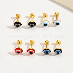 4 Pairs Stainless Steel Evil Eye Stud Earrings&nbsp;GH5342