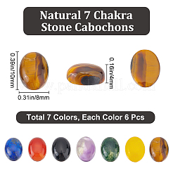 42Pcs 7 Styles Chakra Mixed Gemstone Cabochons&nbsp;G-BBC0001-41