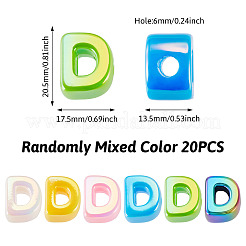 20Pcs UV Plating Opaque Acrylic European Beads&nbsp;OACR-TADJ0001-16D