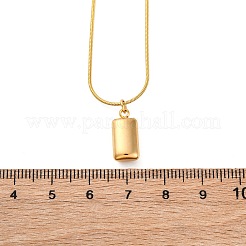304 Stainless Steel Rectangle Pendant Snake Chain Necklaces for Women Men&nbsp;EJEW-Z044-02G