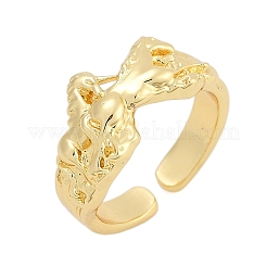 Rack Plating Brass Cuff Rings for Women&nbsp;RJEW-M028-61G
