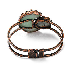 Natural Green Aventurine Hinged Bangles&nbsp;BJEW-G679-02R-01