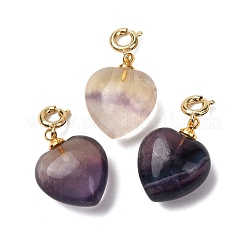 Natural Mixed Stone Heart Pendant Decorations&nbsp;G-B188-06G
