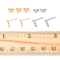 16Pcs 2 Colors 201 Stainless Steel Stud Earring Findings with Hole&nbsp;EJEW-FS0001-19
