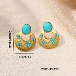 Zinc Alloy Resin Stud Earrings&nbsp;FS-WG97014-01