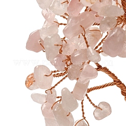 Christmas Natural Rose Quartz Chips Tree Decorations&nbsp;DJEW-K028-02B