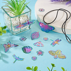 24Pcs 12 Style 201 Stainless Steel Filigree Pendants&nbsp;STAS-TA0002-25