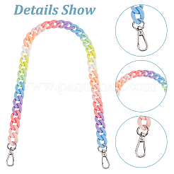 Rainbow Color Acrylic Curb Chain Bag Strap&nbsp;FIND-WH0143-47A