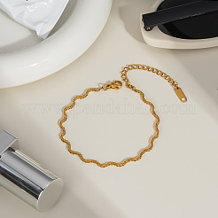 Stainless Steel Wavy Snake Chain Bracelets for Women&nbsp;MB0752-2