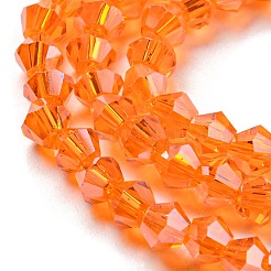 Transparent Electroplate Glass Beads Strands&nbsp;GLAA-F029-4mm-C11