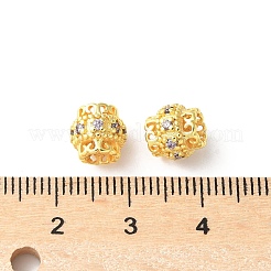 Brass Micro Pave Cubic Zirconia European Beads&nbsp;KK-U067-07G