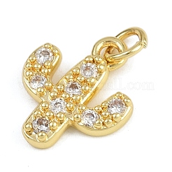 Brass Micro Pave Cubic Zirconia Pendants&nbsp;KK-Z123-15G