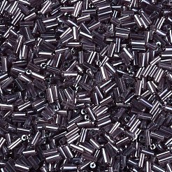 Transparent Colours Luster Glass Bugle Beads&nbsp;SEED-N005-001-A03