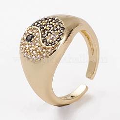 Brass Micro Pave Cubic Zirconia Cuff Rings&nbsp;RJEW-C101-10