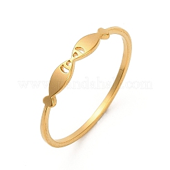 Hollow Out Kissing Fish 304 Stainless Steel Finger Rings for Women&nbsp;RJEW-G353-03G