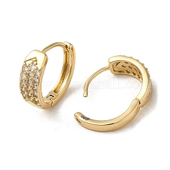 Brass Micro Pave Cubic Zirconia Hoop Earring&nbsp;EJEW-L271-20KCG-03