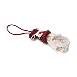 Cotton Cord with Wood Bead Pendant Decorations&nbsp;HJEW-JM04096