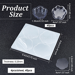 40Pcs Cat Paw Transparent Blister Packaging Inner Tray&nbsp;CON-OC0001-51