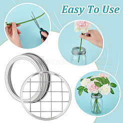 2 Style Galvanized Iron with 304 Stainless Steel Mason Jar Flower Frog Lid&nbsp;FIND-GA0003-44
