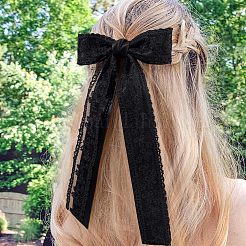 12Pcs 6 Styles Polyester Alloy Bowknot Hair Clips&nbsp;PHAR-CN0001-02