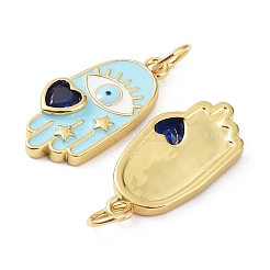 Rack Plating Brass Enamel with Glass Pendants&nbsp;X-KK-B076-11G