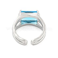 304 Stainless Steel Cubic Zirconia Open Cuff Ring&nbsp;RJEW-S406-05P-05