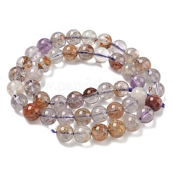 Natural Purple Phantom Quartz Purple Lodolite Quartz Beads Strands&nbsp;G-L644-D01-8mm