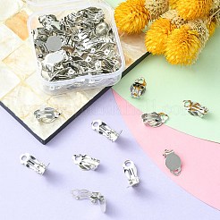 50Pcs Iron Clip-on Earring Settings&nbsp;IFIN-YW0003-03