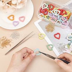 DIY 24 Pairs Heart Dangle Earring Kits&nbsp;DIY-FH0002-17