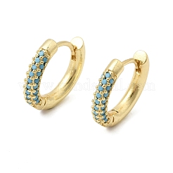 Brass Micro Pave Cubic Zirconia Hoop Earrings&nbsp;EJEW-K324-06G