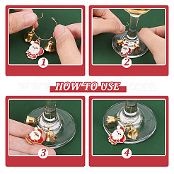 Christmas Theme Alloy Enamel Wine Glass Charms&nbsp;AJEW-AB00024