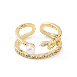 Brass Micro Pave Cubic Zirconia Open Rings&nbsp;RJEW-J017-VC203