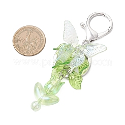 3Pcs Acrylic Butterfly & Tulip Pendant Keychains&nbsp;KEYC-JKC01437