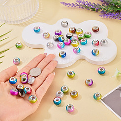 44Pcs 11 Colors Two Tone Opaque Resin Rondelle European Beads&nbsp;RESI-TA0005-48