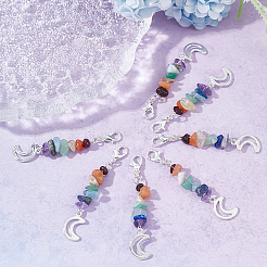 20Pcs Chakra Theme Natural Gemstone Pendant Decorations&nbsp;HJEW-BBC0001-01